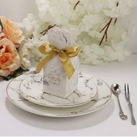 SCATOLINE PORTACONFETTI IN CARTONCINO BIANCO EFFETTO MARMO CONFETTATE ORIGINALI