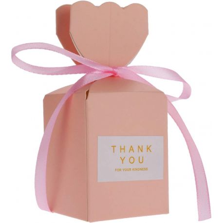 SCATOLINE PER CONFETTI ROSA SEGNAPOSTO CONFETTATE BATTESIMO BAMBINA