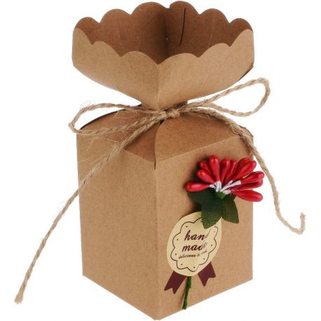 SCATOLINE PORTACONFETTI IN CARTONCINO AVANA PER CONFETTATE FAI DA TE