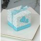 SCATOLINE PORTACONFETTI CUBICHE CELESTI CON CUORI NASCITA E BATTESIMO MASCHIETTO