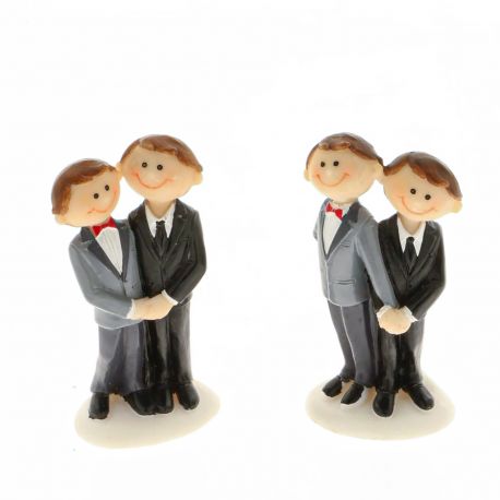 COLLEZIONE MARRIED LUI+LUI STATUINE CALAMITE O PORTAMEMO CON COPPIA GAY