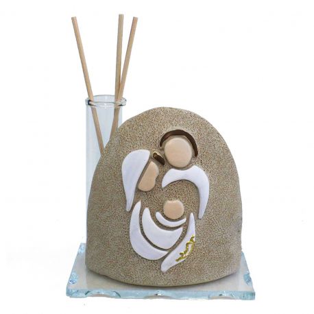 PROFUMATORE BOMBONIERA SACRA FAMIGLIA STILIZZATA CON BASTONCINI