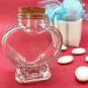 VASETTI VETRO A FORMA DI CUORE CON TAPPO SUGHERO IDEE NOZZE PORTACONFETTI SEGNAPOSTO NOZZE MATRIMONIO ECONOMICI