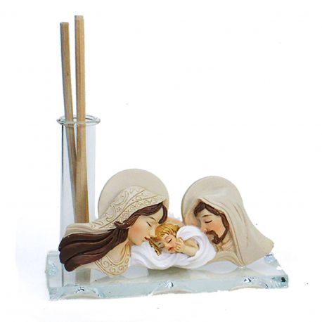 DIFFUSORE DI AROMI SACRA FAMIGLIA IN RESINA BOMBONIERE BATTESIMO