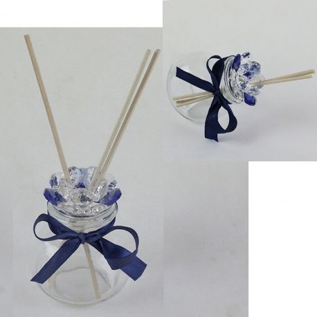 DIFFUSORE DI AROMI BARATTOLO CON FIORE DI CRISTALLO BOMBONIERE ORIGINALI
