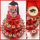 TORTA DI BOMBONIERE CON GUFETTO E CALAMITE TOCCO LAUREA 36 FETTE IDEE PORTACONFETTI ECONOMICI
