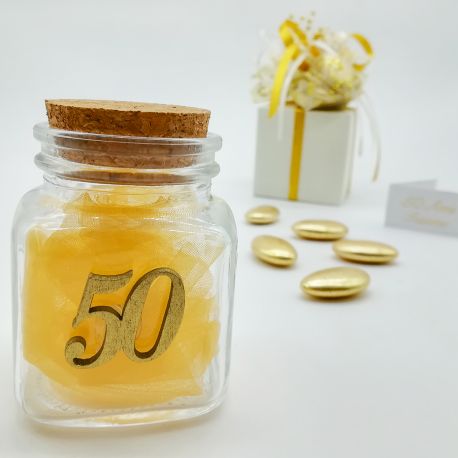VASETTI VETRO BOMBONIERE 50 ANNI MATRIMONIO PORTACONFETTI ONLINE