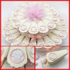 STRUTTURA TORTA DI BOMBONIERE CON APPLICAZIONI MINNIE IN METALLO ROSA BOMBONIERE NASCITA DISNEY