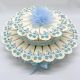 TORTA DI BOMBONIERE CELESTE 15/25/40 FETTE NASCITA MASCHIETTO CON CHARMS CARROZZINA CONFETTATA PENSIERINI