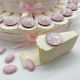 TORTA DI BOMBONIERE CON CALAMITE CON ORSETTO ROSA PENSIERINI NASCITA ECONOMICI IDEE ORIGINALI BAMBINA