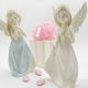 ANGELI IN PORCELLANA CON ABITO FLOREALE BOMBONIERE ECONOMICHE BATTESIMO COMUNIONE BIMBA