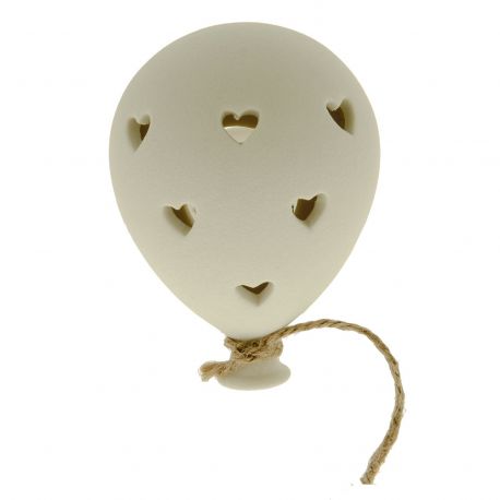 LAMPADA CON LED IN PORCELLANA BIANCA A FORMA DI PALLONCINO CON CORDONCINO BOMBONIERE NOVITÁ