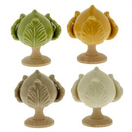 POMI BOMBONIERE IN PORCELLANA E LEGNO 4 COLORI MATRIMONIO PUGLIESE