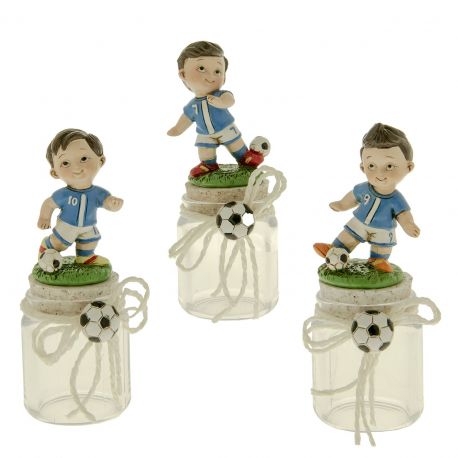 BARATTOLINI PORTACONFETTI CON STATUINE CALCIATORE BOMBONIERE ECONOMICHE ONLINE