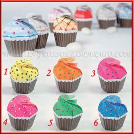 PORTACONFETTI CUPCAKE DOLCI SCATOLINE PER CONFETTI NASCITA, COMPLEANNO, MATRIMONIO FESTE