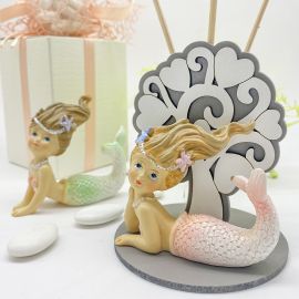 ALBERO DELLA VITA CON SIRENETTA COLORATA CON GLITTER BOMBONIERE ORIGINALI ED ECONOMICHE COMUNIONE