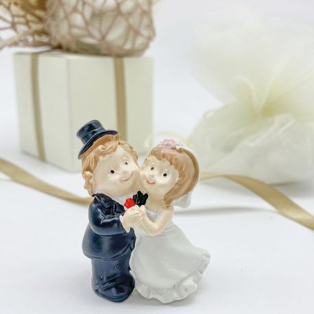 STATUINE SPOSI IN RESINA ACCESSORI CONFETTATE ORIGINALI PENSIERINI SEGNAPOSTO MATRIMONIO