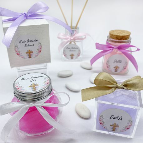 LINEA PORTACONFETTI PERSONALIZZABILI COMUNIONE E CRESIMA CONFETTATE FAI DA TE BOMBONIERE UTILI ED ORIGINALI BAMBINA