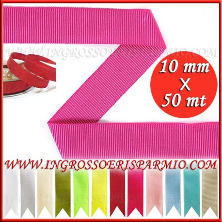 NASTRINI GROSGRAIN 10 MM X 50 MT TESSUTO PREZZI VENDITA ONLINE BIANCO ROSSO ROSA CELESTE VERDE