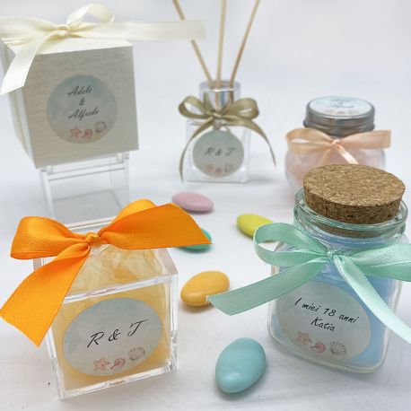 PORTACONFETTI PERSONALIZZABILI TEMA MARE SEGNAPOSTO ECONOMICI MATRIMONIO 18 ANNI COMUNIONE