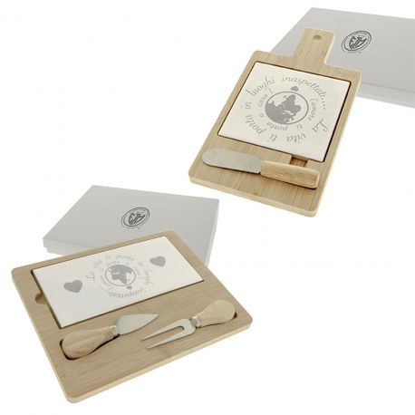 TAGLIERE ANTIPASTIERA CON COLTELLO PER FORMAGGI IDEE BOMBONIERE UTILI