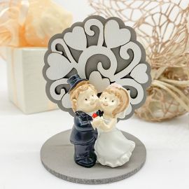 ALBERO DELLA VITA CON SPOSINI ABBRACCIATI BOMBONIERE MATRIMONIO ECONOMICHE SEGNAPOSTO NOZZE