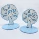 ALBERO DELLA VITA BIANCO E CELESTE CON BASE BOMBONIERE ECONOMICHE MASCHIETTO FAI DA TE