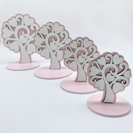 ALBERI DELLA VITA IN LEGNO ROSA 4 MISURE BOMBONIERE FAI DA TE IDEE ORIGINALI