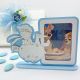 CORNICE PORTAFOTO IN LEGNO CELESTE E BIANCO CON PICCOLO PRINCIPE E VOLPE BOMBONIERE BATTESIMO BAMBINO
