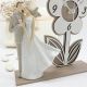 BOMBONIERE MATRIMONIO OROLOGIO ANALOGICO A FORMA DI FIORE CON COPPIA DI SPOSI COLLEZIONE 2023