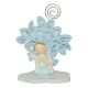 ALBERO DELLA VITA MEMOCLIP CELESTE CON BIMBO IN RESINA BOMBONIERE NASCITA MASCHIETTO BATTESIMO