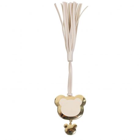 SEGNALIBRO ORIGINALE A FORMA DI ORSETTO DORATO CON NAPPINA IN ECOPELLE