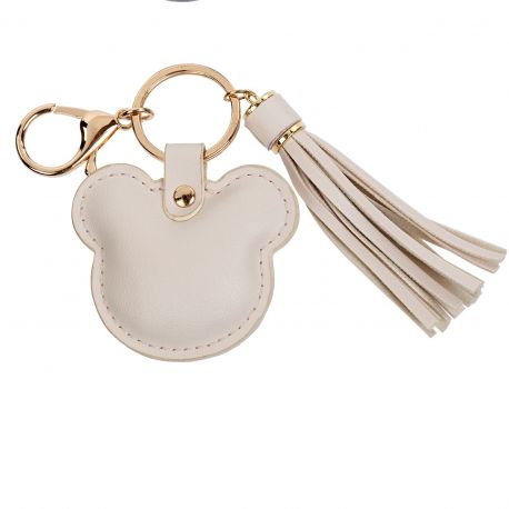 PORTACHIAVI IN ECOPELLE A FORMA DI ORSETTO DORATO CON NAPPINA E GANCIO