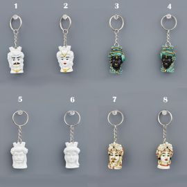 PORTACHIAVI TESTA DI MORO DONNA E UOMO VARIE TONALITÁ BOMBONIERE ECONOMICHE SEGNAPOSTO NOZZE 