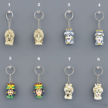 PORTACHIAVI TESTA DI MORO 8 MODELLI DIVERSI BOMBONIERE TEMA SICILIA ORIGINALI NOZZE PENSIERINI