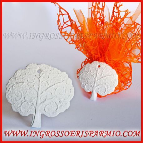 GESSETTI PROFUMATI ALBERO DELLA VITA SEGNAPOSTO BUCO PORTAFORTUNA NOZZE NASCITA BATTESIMO