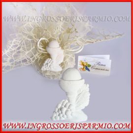 GESSETTI PRIMA COMUNIONE CALICE ED OSTIA BOMBONIERE SEGNAPOSTO IDEE CONFETTATA ECONOMICHE