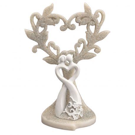 ALBERO DELLA VITA CON SPOSI STILIZZATI E RAMI INTRECCIATI A FORMA DI CUORE BOMBONIERE MATRIMONIO ANNIVERSARIO