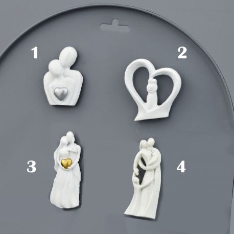 CALAMITE SPOSI LUI E LEI STILIZZATI 4 MODELLI DIFFERENTI SEGNAPOSTO ECONOMICI MATRIMONIO PENSIERINI NOZZE