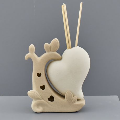 DIFFUSORE DI AROMI RAMO TORTORA CON CUORE E LUCE LED BOMBONIERE ORIGINALI ED ECONOMICHE NOZZE