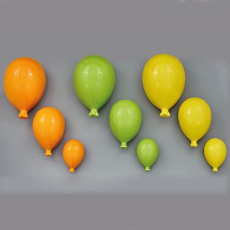 PALLONCINI IN PORCELLANA DA MURO 3 COLORI ASSORTITI BOMBONIERE ORIGINALI BATTESIMO COMUNIONE