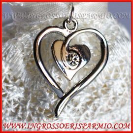 CIONDOLO CUORE FAI DA TE BOMBONIERE ARGENTO STRASS PENDENTE ONLINE PREZZI OFFERTA IDEE 