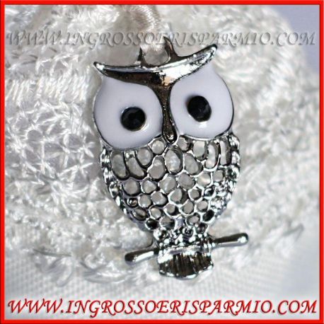 CIONDOLI GUFO CIVETTA FAI DA TE PORTAFORTUNA LAUREA PENDENTE BOMBONIERE ACCESSORI INGROSSO