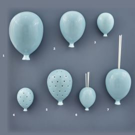 PALLONCINI IN PORCELLANA CELESTI DA MURO ORNAMENTALI O PROFUMATORI O LUCE LED BOMBONIERE BATTESIMO