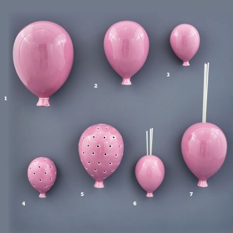 BOMBONIERE PALLONCINI LILLA VARIE TIPOLOGIE IN PORCELLANA DA MURO COMPLEANNO BATTESIMO