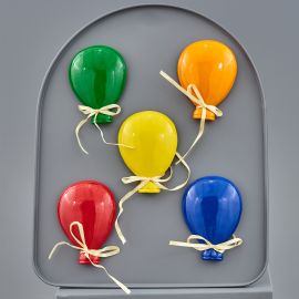 CALAMITE PALLONCINO IN RESINA CON FIOCCO BIANCO 5 COLORI ASSORTITI BOMBONIERE ORIGINALI