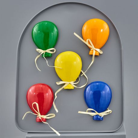 CALAMITE PALLONCINO IN RESINA CON FIOCCO BIANCO 5 COLORI ASSORTITI BOMBONIERE ORIGINALI