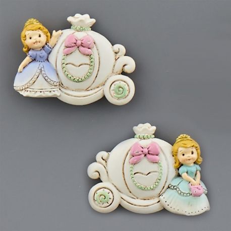 CALAMITE BOMBONIERE PRINCIPESSA IN CARROZZA CONFETTATE ORIGINALI