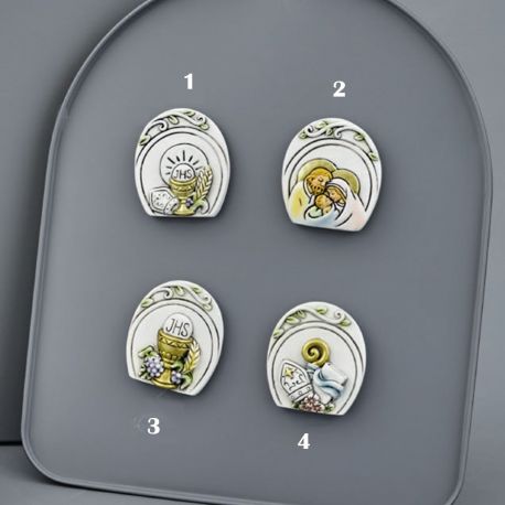 MAGNETI SOGGETTI SACRI PER BATTESIMO COMUNIONE E CRESIMA BOMBONIERE E CONFETTATE ECONOMICHE