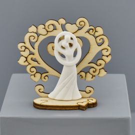 SEGNAPOSTO SPOSI CON ALBERO DELLA VITA E GESSETTO COPPIA ABBRACCIATA